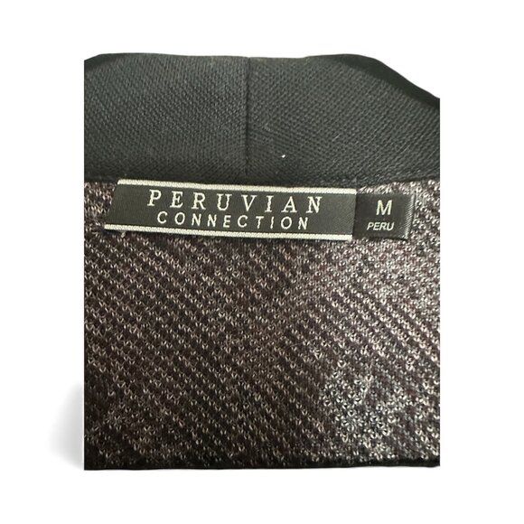 Peruvian Connection Women's Medium Intarsia Cardigan Sweater Longline Pima - Picture 4 of 6